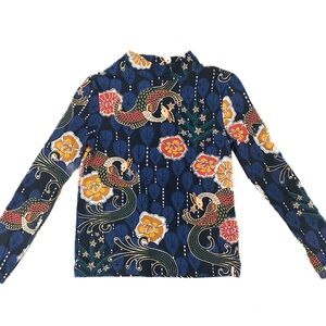 Scotch & Soda Scotch R'Belle Peacock Mock neck Shirt Size 6/116